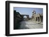 Corner of Forum and Arch of Tiberius, Pompeii, UNESCO World Heritage Site, Campania, Italy-Walter Rawlings-Framed Photographic Print