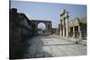 Corner of Forum and Arch of Tiberius, Pompeii, UNESCO World Heritage Site, Campania, Italy-Walter Rawlings-Stretched Canvas