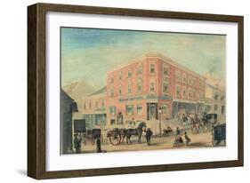 Corner of George and Hunter Streets, Sydney, 1849-A. Torning-Framed Giclee Print