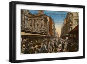 Corner of King and Pitt Streets, Sydney, New South Wales, Australia, C1917-null-Framed Premium Giclee Print