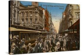 Corner of King and Pitt Streets, Sydney, New South Wales, Australia, C1917-null-Stretched Canvas