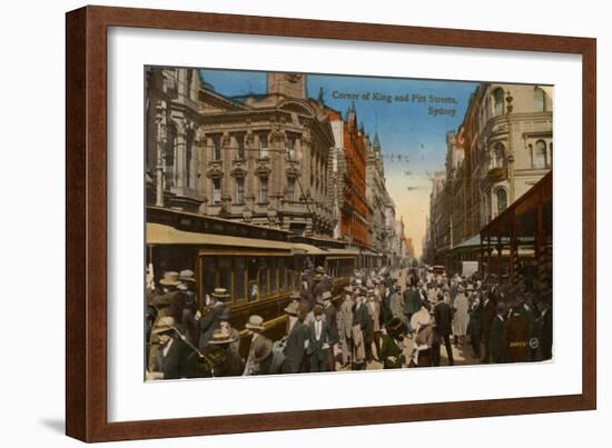 Corner of King and Pitt Streets, Sydney, New South Wales, Australia, C1917-null-Framed Giclee Print