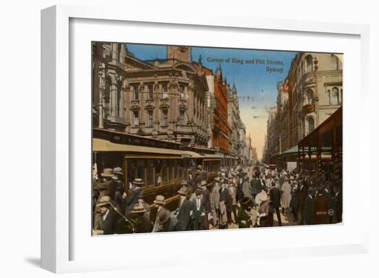 Corner of King and Pitt Streets, Sydney, New South Wales, Australia, C1917-null-Framed Giclee Print