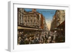 Corner of King and Pitt Streets, Sydney, New South Wales, Australia, C1917-null-Framed Giclee Print