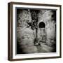 Corner of Quiet Square in Village of Lucignano D'Asso, Tuscany, Italy-Lee Frost-Framed Photographic Print