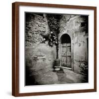 Corner of Quiet Square in Village of Lucignano D'Asso, Tuscany, Italy-Lee Frost-Framed Photographic Print