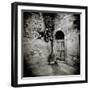 Corner of Quiet Square in Village of Lucignano D'Asso, Tuscany, Italy-Lee Frost-Framed Photographic Print