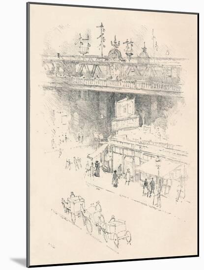 'Corner of Villiers Street, Charing Cross', 1896-Joseph Pennell-Mounted Giclee Print