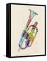 Cornet Abstract Watercolor-Michael Tompsett-Framed Stretched Canvas
