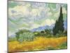 Cornfield with Cypresses-Vincent van Gogh-Mounted Art Print