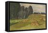 Cornfield with Stocks (Oil on Canvas)-John Northcote Nash-Framed Stretched Canvas