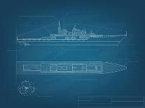 Blueprint Ship-cornflower-Art Print