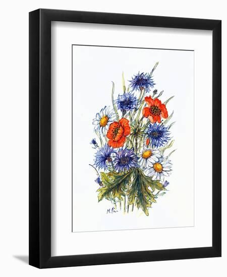 Cornflower, Poppy and Ox-Eye Daisy-Nell Hill-Framed Giclee Print