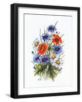 Cornflower, Poppy and Ox-Eye Daisy-Nell Hill-Framed Giclee Print