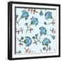 Cornflower Seamless-Little_cuckoo-Framed Art Print