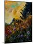 Cornflowers Yellow Purple-Pol Ledent-Mounted Art Print