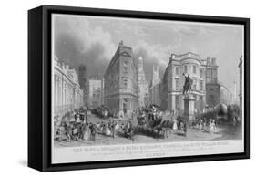 Cornhill, Lombard Street and King William Street, Looking East, City of London, 1837-Henry Wallis-Framed Stretched Canvas