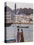 Corniche and Mutrah Mosque in the Early Morning, Mutrah, Muscat, Oman, Middle East-Gavin Hellier-Stretched Canvas