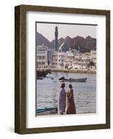 Corniche and Mutrah Mosque in the Early Morning, Mutrah, Muscat, Oman, Middle East-Gavin Hellier-Framed Photographic Print