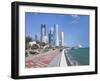 Corniche Towards New Skyline of West Bay Central Financial District, Doha, Qatar, Middle East-Gavin Hellier-Framed Photographic Print