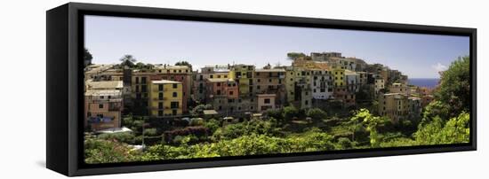 Corniglia Panorama, Cinque Terre, Liguria, Italy-George Oze-Framed Stretched Canvas