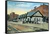 Corning, New York - New Erie Train Station and St. James Hotel View-Lantern Press-Framed Stretched Canvas