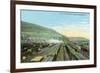 Corning, New York - New York Central and Hudson River Railroad Yards-Lantern Press-Framed Art Print