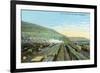 Corning, New York - New York Central and Hudson River Railroad Yards-Lantern Press-Framed Art Print