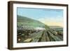 Corning, New York - New York Central and Hudson River Railroad Yards-Lantern Press-Framed Art Print