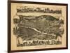 Corning, New York - Panoramic Map-Lantern Press-Framed Art Print