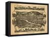 Corning, New York - Panoramic Map-Lantern Press-Framed Stretched Canvas