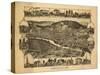 Corning, New York - Panoramic Map-Lantern Press-Stretched Canvas