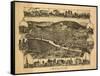 Corning, New York - Panoramic Map-Lantern Press-Framed Stretched Canvas