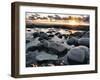 Cornish Coastline with Sunset-Tim Kahane-Framed Photographic Print