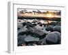 Cornish Coastline with Sunset-Tim Kahane-Framed Photographic Print