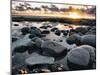 Cornish Coastline with Sunset-Tim Kahane-Mounted Photographic Print