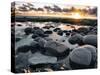 Cornish Coastline with Sunset-Tim Kahane-Stretched Canvas