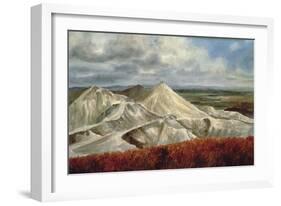 Cornish Landscape - China Clay Quarries at St. Austell-Vic Trevett-Framed Giclee Print