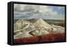 Cornish Landscape - China Clay Quarries at St. Austell-Vic Trevett-Framed Stretched Canvas