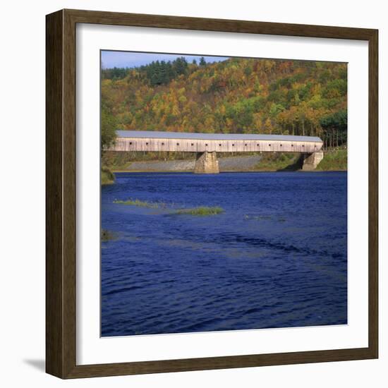 Cornish-Windsor Bridge, the Longest Covered Bridge in the Usa, Vermont, New England, USA-Roy Rainford-Framed Photographic Print