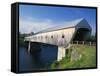 Cornish-Windsor Bridge, the Longest Covered Bridge in the Usa, Vermont, New England, USA-Rainford Roy-Framed Stretched Canvas