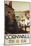 Cornwall, England - Street Scene With Two Men Working Railway Poster-null-Mounted Poster