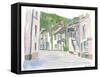 Cornwall Little Town Street View-M. Bleichner-Framed Stretched Canvas