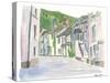 Cornwall Little Town Street View-M. Bleichner-Stretched Canvas