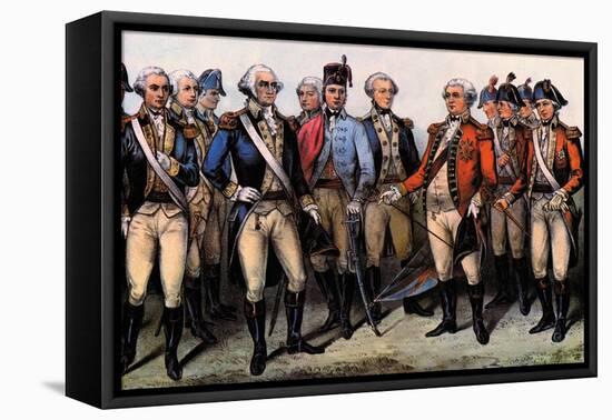 Cornwallis' Surrender-Currier & Ives-Framed Stretched Canvas