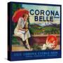 Corona Belle Orange Label - Corona, CA-Lantern Press-Stretched Canvas