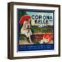 Corona Belle Orange Label - Corona, CA-Lantern Press-Framed Art Print