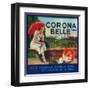 Corona Belle Orange Label - Corona, CA-Lantern Press-Framed Art Print