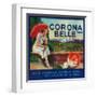 Corona Belle Orange Label - Corona, CA-Lantern Press-Framed Art Print