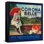 Corona Belle Orange Label - Corona, CA-Lantern Press-Framed Stretched Canvas